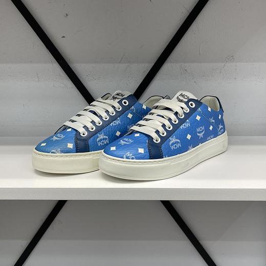 MCM 女士春秋系带经典白色印花圆头运动休闲鞋 商品图0