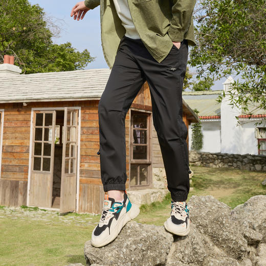 半身缘男裤 春季宽松时尚吊扣装饰棉布休闲裤251101P10303635 商品图2