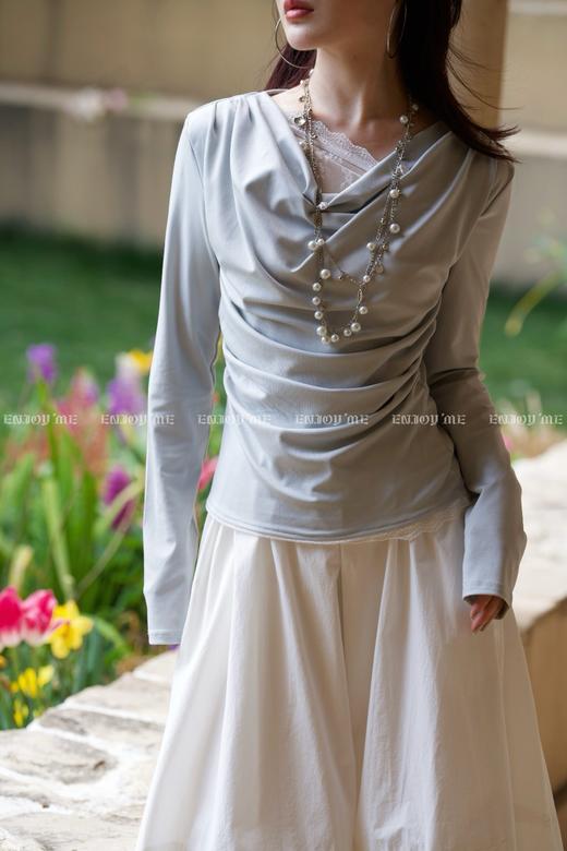 【门店同款】ENJOY春季“绮梦繁花”拼蕾丝上衣 161907480 商品图3