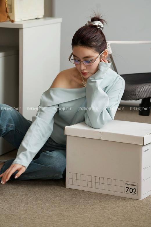 【门店同款】ENJOY春季“盐貌似糖”翻领斜肩小衫 161897568 商品图10