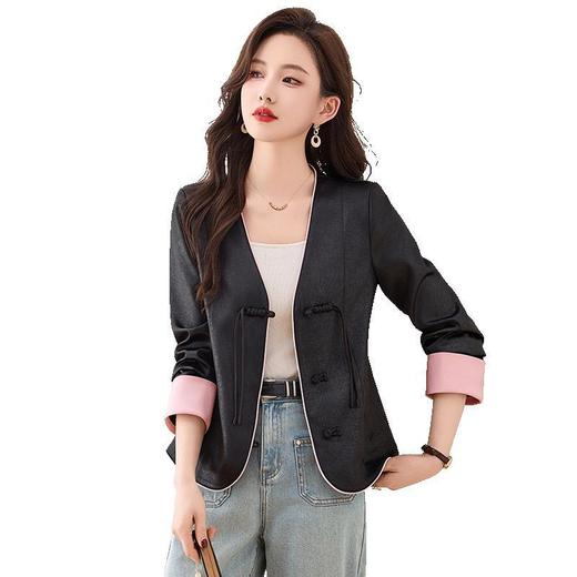 春装新款时尚新中式V领盘扣春秋短外套HR-ZYF8818 商品图4