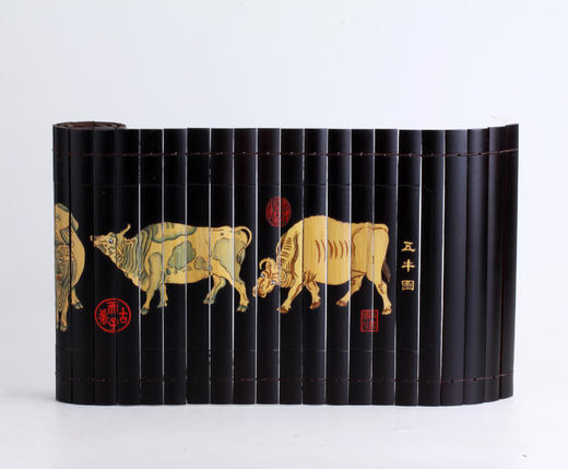 24cm常规水墨五牛/八骏竹简画系列 商品图1