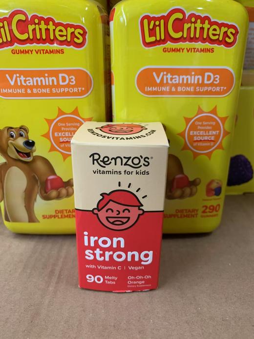 到手价258元 Renzos儿童补铁速溶片90片 儿童铁元  美国代购，无中文标签，介意慎拍 商品图1