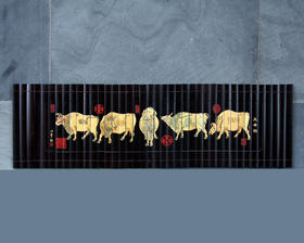 24cm常规水墨五牛/八骏竹简画系列