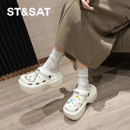 星期六百搭外穿厚底防滑芝士洞洞鞋SSD2110F0T 商品图2