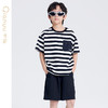 笛莎千与2025夏新款男童时尚条纹针织短裤套装 商品缩略图2