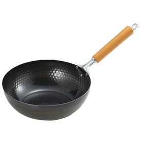 日本进口TAMAHASHI轻量化槌目纹炒锅24cm