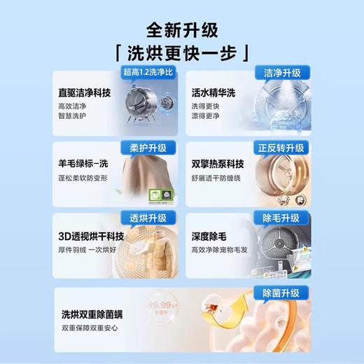 【云溪3.0】海尔云溪精英版582洗烘套装 10kg滚筒洗衣机+双擎热泵烘干机XQG100-BLDE582HU1+GA100-STF582HU1 商品图1