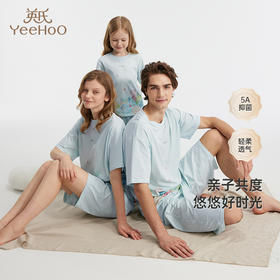 【亲子家居服】英氏家居服套装春夏纯棉亲子家居服短袖上衣中裤两件套