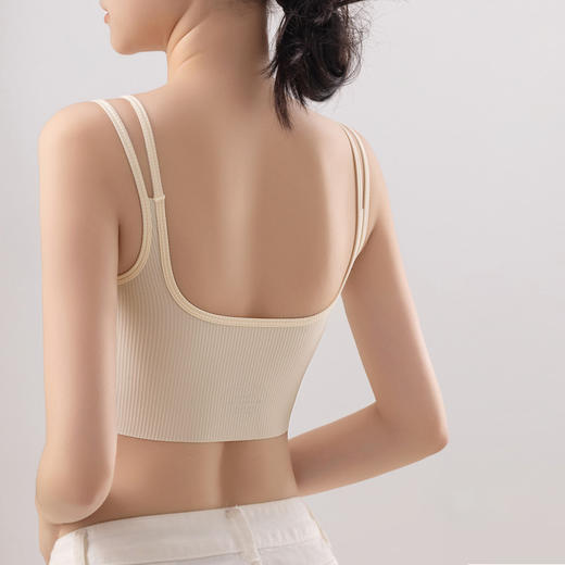 【百搭双肩带文胸吊带】美背裹胸内衣女士文胸无钢圈打底内搭吊胸垫无缝抹胸 商品图2