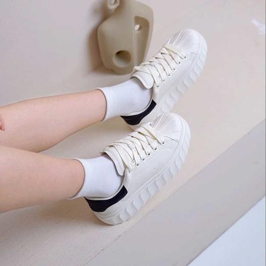 westory2023年秋季新款厚底高跟平跟舒适百搭小白鞋老爹鞋S23CM74081 商品图5