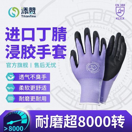 【会员价】添赞Titanfine 防护丁腈浸胶防滑耐磨透气灵活园艺工作劳保厚手套 商品图0