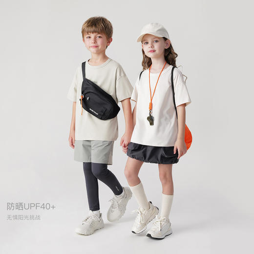 【棉感速干】马克珍妮男女童运动短袖T恤儿童上衣夏装新款240379 商品图3