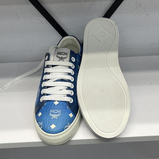 MCM 女士春秋系带经典白色印花圆头运动休闲鞋 商品图2