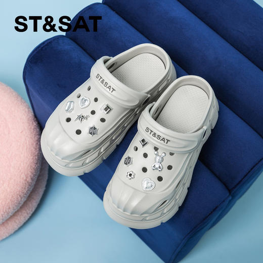 星期六防滑百搭厚底极光贝壳洞洞鞋SSD2110F3N 商品图8