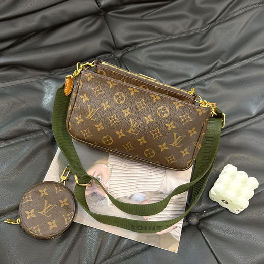 LV 五合一 绿色肩带 老花 斜挎包 商品图1