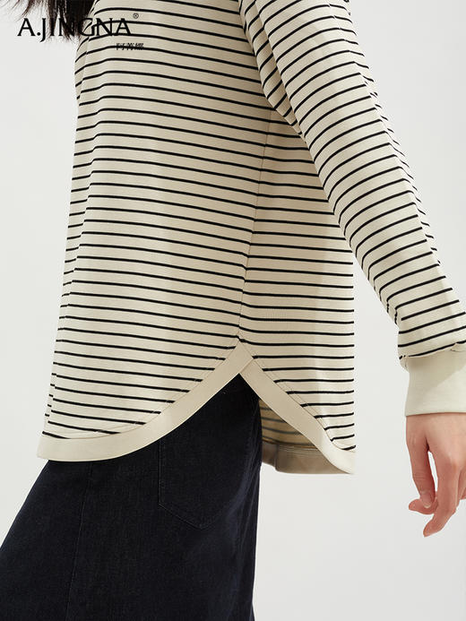 【休闲舒适】阿菁娜随性慵懒经典撞色连帽卫衣F30C202021 商品图4