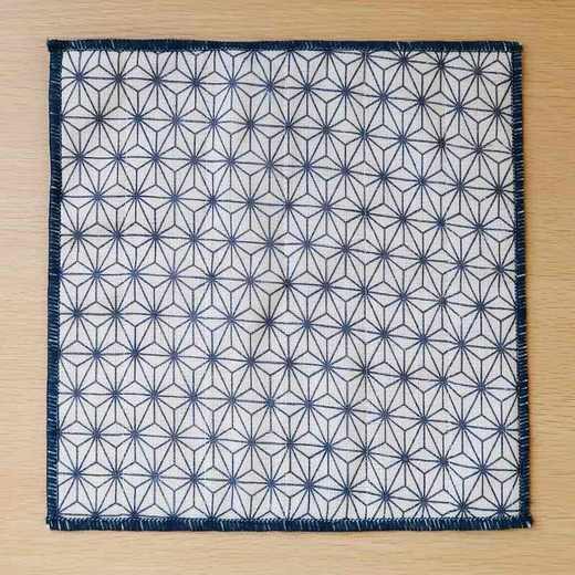 日本进口小久保工业所日式花纹抹布蓝色麻叶 商品图0