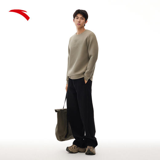安踏简约套头衫卫衣男士春季新款修身圆领长袖运动上衣152517702S 商品图6