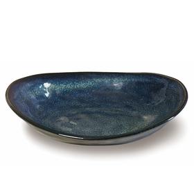 日本进口MARUSAN KONDO咖喱盘20893窑变深蓝