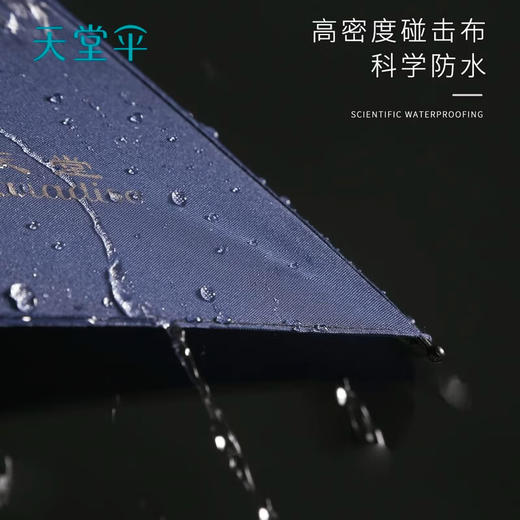 天堂伞三折晴雨伞307E黑胶黑色 商品图3
