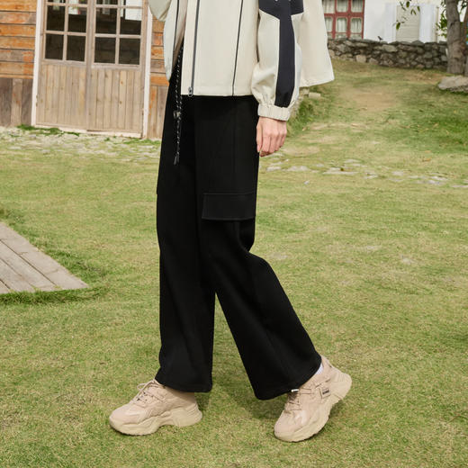 半身缘女裤 春季显瘦阔腿版型松紧腰休闲工装裤251102P17802682 商品图2