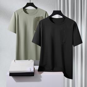 【DTH】大依优型大码圆领短袖T恤加肥加大肥佬休闲宽松运动胖子上衣男士