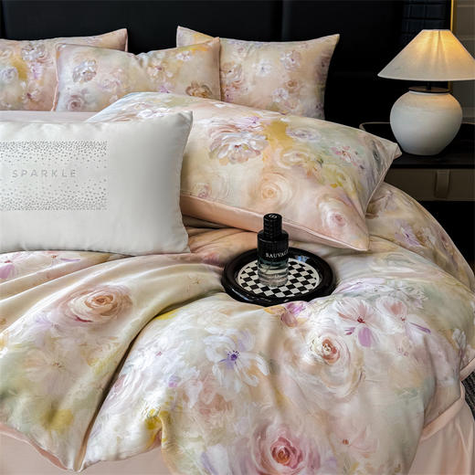 【2025春夏新品】恒源祥高品质天丝四件套 中华老字号严选 奢华质感 数码印花 柔软亲肤 床单床笠款可选 商品图4