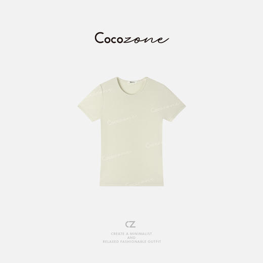 COCO ZONE 莱赛尔绵羊毛混纺春夏简约短袖T恤CD1A0038 商品图0