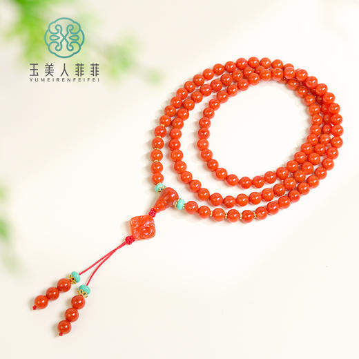 玉美人菲菲~S925南红圆珠约7mm项链 商品图0