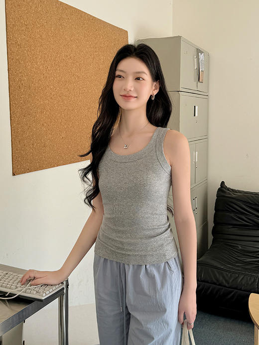 夏季【莱赛尔U型显瘦背心】百搭神器休闲 时尚潮流外穿螺纹无袖背心女 商品图4
