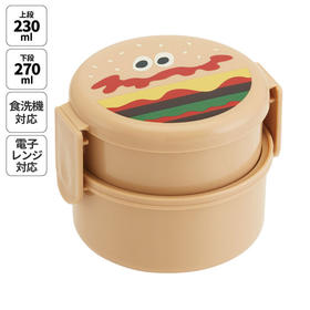 日本进口Skater圆形双层饭盒卡通汉堡