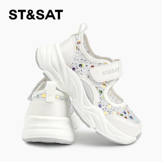 【童鞋】星期六精致亮片魔术贴女童运动凉鞋SSD2191L57 商品图8