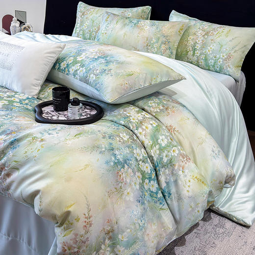 【2025春夏新品】恒源祥高品质天丝四件套 中华老字号严选 奢华质感 数码印花 柔软亲肤 床单床笠款可选 商品图8