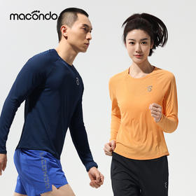 马孔多汗不显科技跑步长袖T恤8代 吸湿速干 腋下一片式拼接 训练