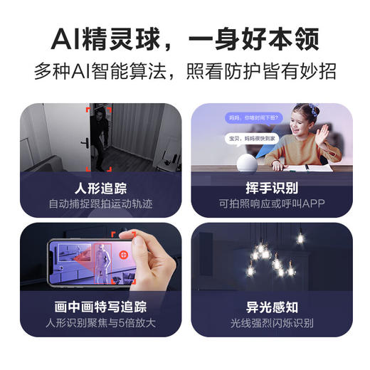 【萤石】室内云台网络400/500/800万摄像机C6C精灵球 商品图4