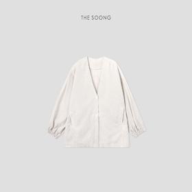 THESOONG"冉瑞"天丝亚麻素感松弛V领外套HWWT6689