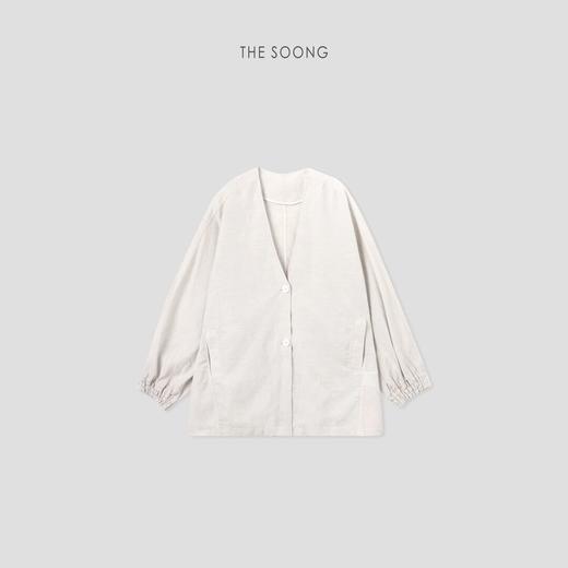 THESOONG"冉瑞"天丝亚麻素感松弛V领外套HWWT6689 商品图0
