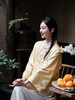 盛唐牡丹 |松花黄重缎真丝散花手推绣外套 商品缩略图3