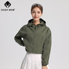 LUCKY DEER/幸运鹿女防泼水黑胶帽檐短款upf50+防晒衣 商品缩略图6