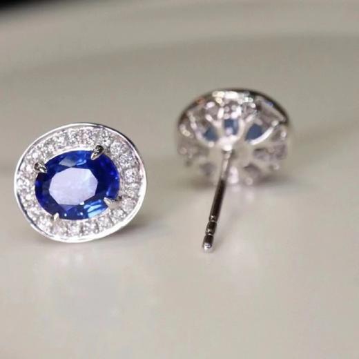 2ct刻面蓝宝石耳钉 商品图4