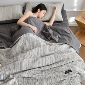 自然醒原创侘寂夏被全棉色织提花轻奢夏季空调被薄被子被芯床单床品四件套LFS