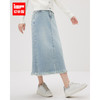 IEF/爱依服2025春季 韩系风通勤百搭磨边下摆设计牛仔长包裙N41274 商品缩略图0
