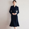 IWY/高端藏青色西装连衣裙女气质鱼尾裙案场客服接待包臀长裙Q1250 商品缩略图1