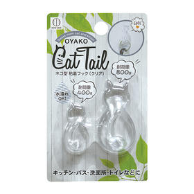 日本进口小久保工业所猫尾猫形粘钩大・小（透明）