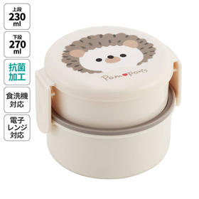 日本进口Skater双层圆饭盒Pompon卡通老鼠