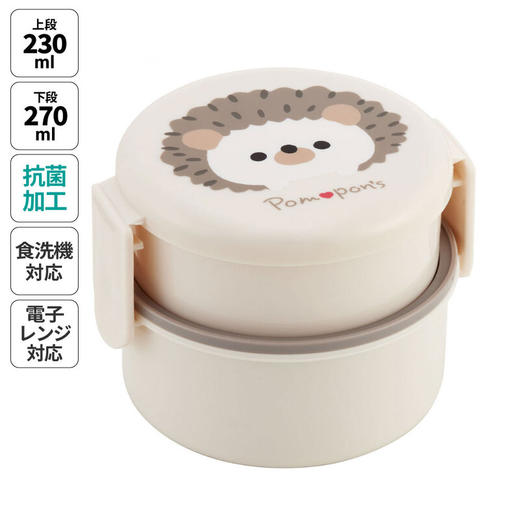 日本进口Skater双层圆饭盒Pompon卡通老鼠 商品图0