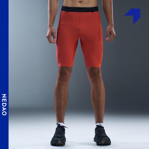 NEDAO内道新款越野马拉松跑步运动男款条纹收纳五分弹力紧身短裤 商品图2