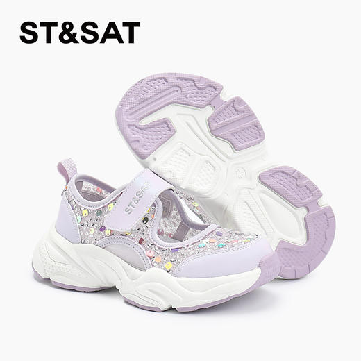 【童鞋】星期六精致亮片魔术贴女童运动凉鞋SSD2191L57 商品图6