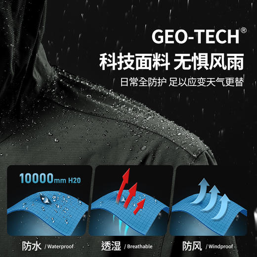 【269秒杀】33000ft户外软壳冲锋衣男士GEO-TECH面料防水可收纳外套 商品图5